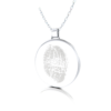 Silver pendant with chain included. Engraving fingerprint